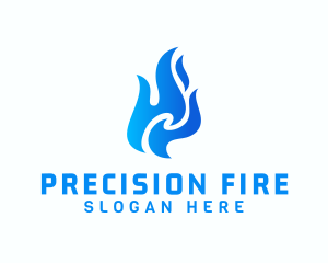 Flaming Fire Torch logo design