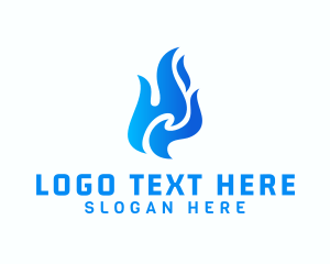 Lpg - Flaming Fire Torch logo design