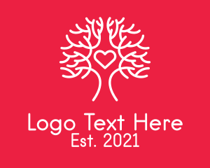 Love - Heart Love Tree logo design