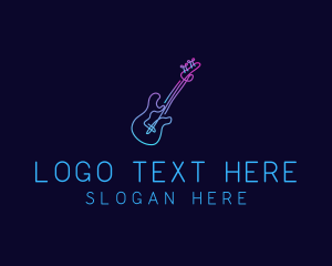 Electric Guitar - Rock Music Electric Guitar logo design