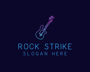 Rock Music Electric Guitar logo design