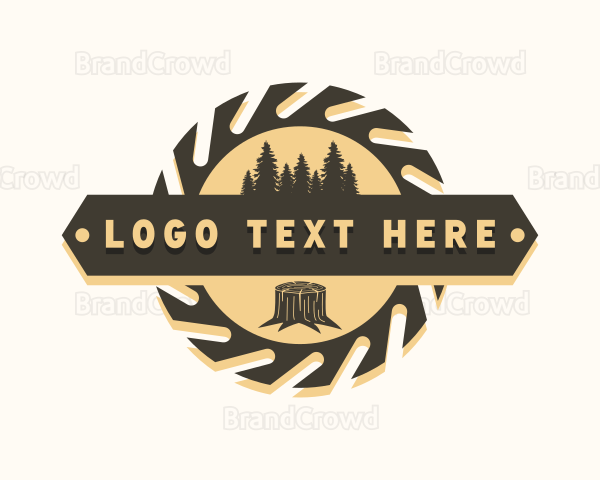 Lumberjack Wood Saw Logo
