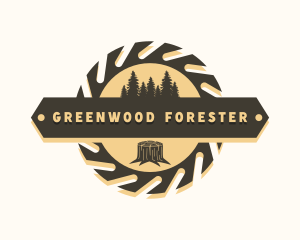 Lumberjack Wood Saw logo design