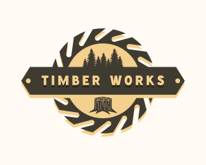 Lumberjack Wood Saw logo design