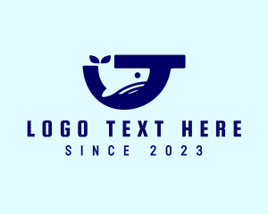 Humpback - Whale Fish Letter J logo design