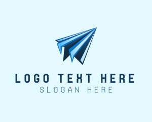 Courier - Paper Plane Origami logo design