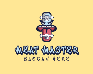 Mad Skateboarding Cartoon logo design