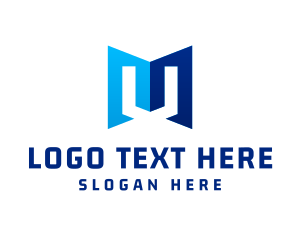 Edge - Three Dimensional Geometric Letter M logo design