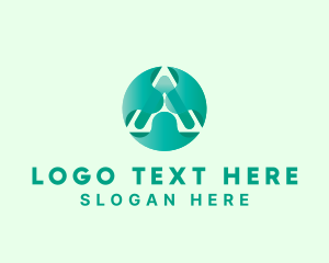 Triangle - Global Network Letter A logo design