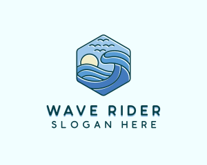Beach Sea Waves logo design