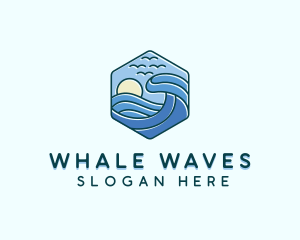 Beach Sea Waves logo design