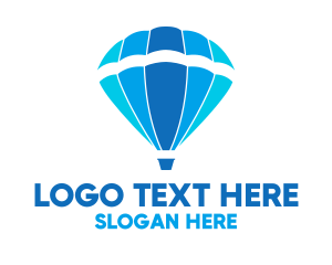 Vacation - Blue Hot Air Balloon logo design