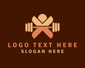 Power Lifting - Gym Weights Letter X logo design