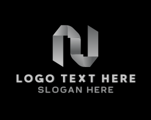 Structure - Origami Paper Fold Letter N logo design