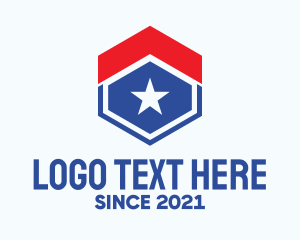 Usa - Hexagon Patriot House logo design