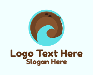 Brown - Brown Coconut Wave logo design