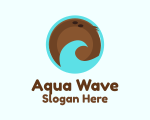 Brown Coconut Wave  logo design