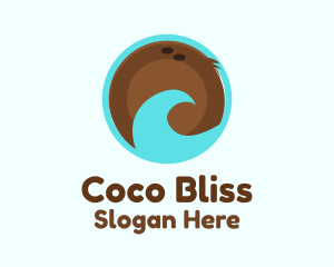 Brown Coconut Wave  logo design