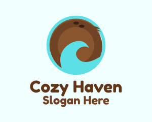 Brown Coconut Wave  logo design