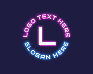 Techno - Neon Tech Lettermark logo design