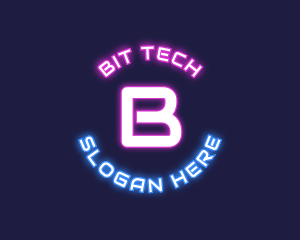 Neon Tech Lettermark  logo design