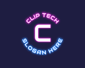 Neon Tech Lettermark  logo design