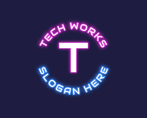 Neon Tech Lettermark  logo design