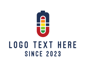 Magnetic - Battery Charge Letter U logo design