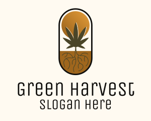 Cultivation - Hemp Farm Badge logo design