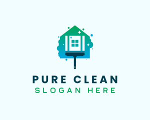 Clean Squilgee Housekeeping logo design