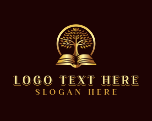Bookstore - Luxury Book Tree logo design