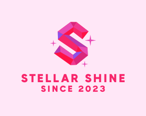 Shiny Gem Letter S logo design