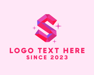 Glitter - Shiny Gem Letter S logo design