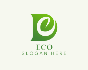 Organic Leaf Gardening Letter D  Logo