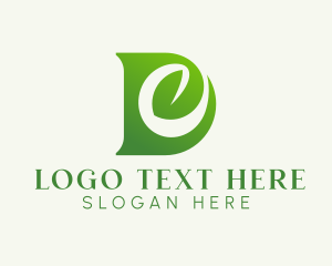 Organic Leaf Gardening Letter D  Logo