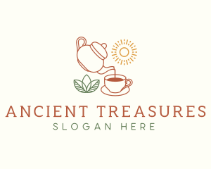 Teapot Tea Cup logo design