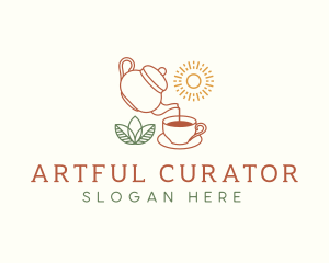 Teapot Tea Cup logo design