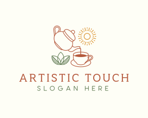 Teapot Tea Cup logo design