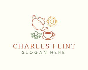 Teapot Tea Cup logo design