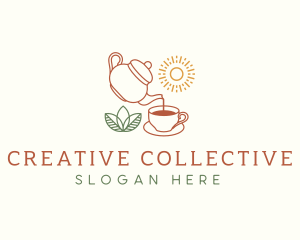 Teapot Tea Cup logo design