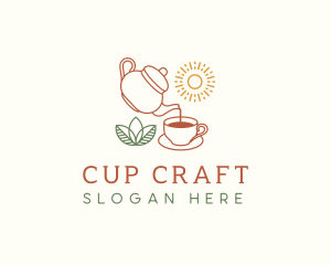 Teapot Tea Cup logo design