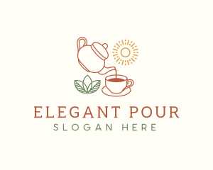 Teapot Tea Cup logo design