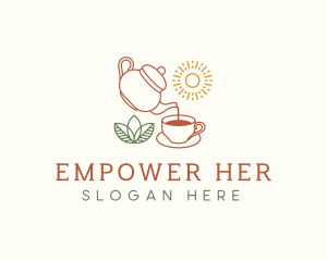 Teapot Tea Cup logo design