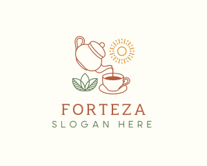 Teapot Tea Cup logo design