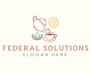 Teapot Tea Cup logo design