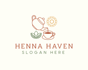 Teapot Tea Cup logo design