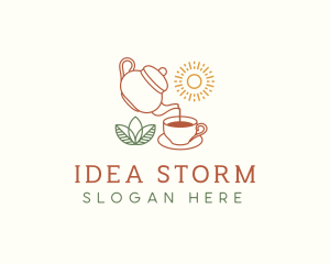 Teapot Tea Cup logo design