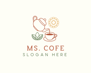 Teapot Tea Cup logo design