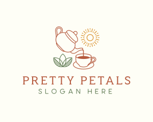 Teapot Tea Cup logo design