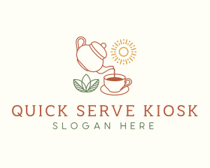 Teapot Tea Cup logo design